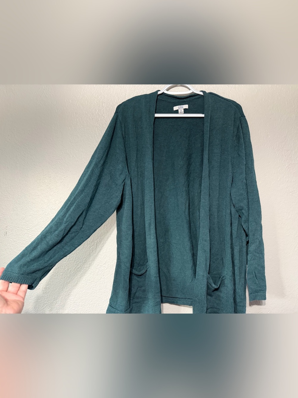 Croft & Barrow Open front cardigan green Plus Size Woman’s 2X Dark Teal